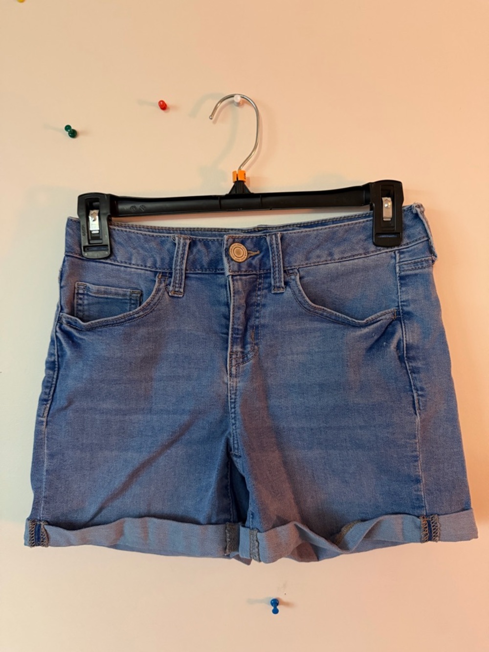 SO Blue Denim Roll-Cuff Jean Shorts